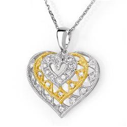 CERTIFIED 0.25ctw DIAMOND HEART NECKLACE TWO-TONE GOLD