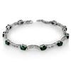 Image 1 : ACA CERTIFIED 4.25ctw DIAMOND & EMERALD BRACELET GOLD