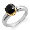 Image 1 : ACA CERTIFIED 1.75ctw BLACK DIAMOND RING 14KT TWO-TONE
