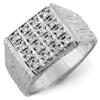 Image 1 : FINE 0.50ctw CERTIFIED DIAMOND MEN'S RING IN WHITE GOLD