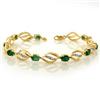Image 1 : FINE 5.10ctw ACA CERTIFIED DIAMOND & EMERALD BRACELET