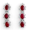Image 1 : DANGLING EARRINGS 5.63ctw ACA CERTIFIED DIAMOND & RUBY