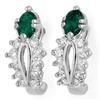 Image 1 : OVERSTOCK 0.85ctw CERTIFIED DIAMOND & EMERALD EARRINGS
