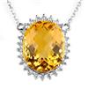 Image 1 : FINE 15.75ctw ACA CERTIFIED DIAMOND & CITRINE NECKLACE