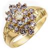 Image 1 : CERTIFIED 1.04ct DIAMOND & TANZANITE RING YELLOW GOLD