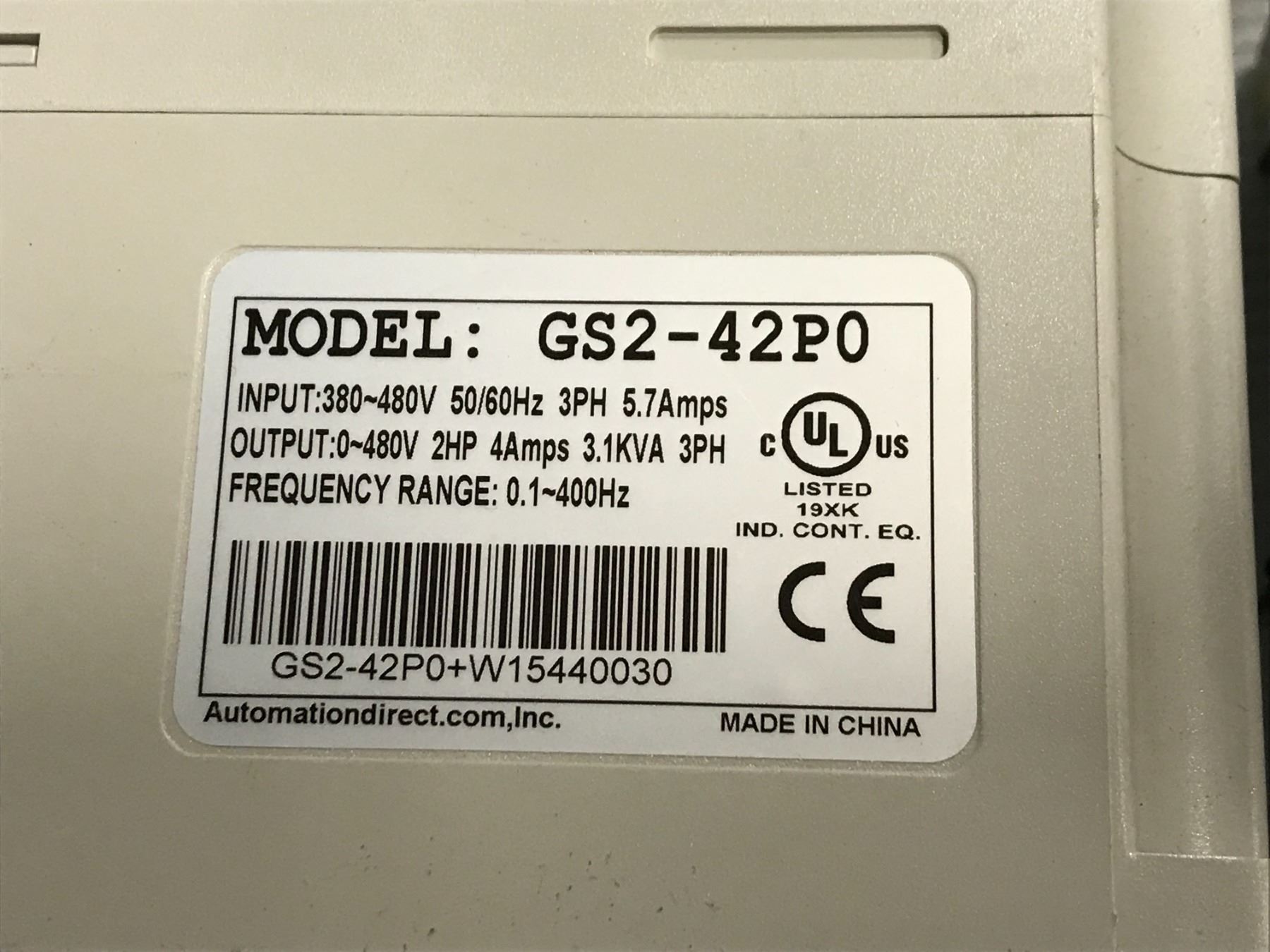 (2) AUTOMATION DIRECT GS2-42P0 GS2 AC DRIVE