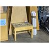 Image 3 : WOODEN CHILDRENS PLAY KITCHEN, WOODEN PLAY TABLE, 3 LARGE A-FRAME STORAGE SHELVES & 2 ANGLED WOODEN