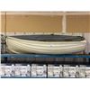 Image 1 : 7' WHITE 2 PERSON FIBERGLASS ROW BOAT WITH WOODEN TRANSOM