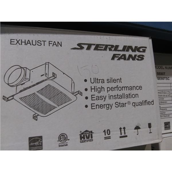 PAIR OF STERLING FANS SE150 ULTRA SILENT HIGH PERFORMANCE HVAC CEILING EXHAUST FANS