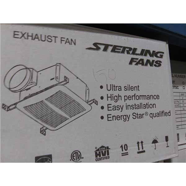 PAIR OF STERLING FANS SE150 ULTRA SILENT HIGH PERFORMANCE HVAC CEILING EXHAUST FANS