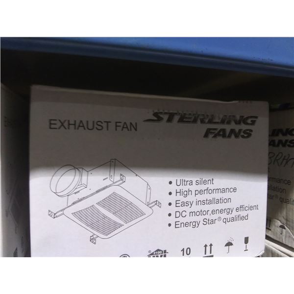 PAIR OF STERLING FANS SE110 ULTRA SILENT HIGH PERFORMANCE HVAC CEILING EXHAUST FANS