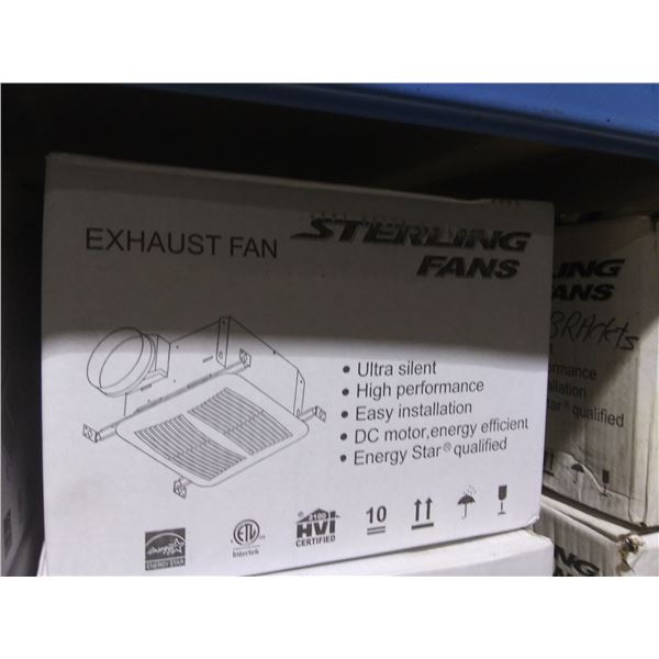 PAIR OF STERLING FANS SE110 ULTRA SILENT HIGH PERFORMANCE HVAC CEILING EXHAUST FANS