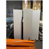 Image 2 : 3 WHITE WOOD DOUBLE SLIDING DOOR 5 TIER STORAGE CABINETS & LARGE WHITE WOOD MULTI-STORAGE CABINET