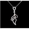 Image 2 : 0.55 ctw Diamond Necklace - 14KT White Gold