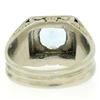 Image 5 : Antique Art Deco 18kt White Gold 1.25 ctw Aquamarine and Diamond Ring