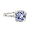 Image 1 : 1.96 ctw Sapphire and Diamond Ring - 14KT White Gold