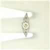 Image 5 : Antique Art Deco Platinum 0.90 ctw Old European & Marquise Diamond Solitaire Rin
