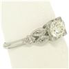 Image 8 : Antique Art Deco Platinum 0.90 ctw Old European & Marquise Diamond Solitaire Rin