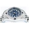 Image 3 : Rolex Ladies Stainless Steel Quickset Sapphire Blue Diamond Lugs Datejust Wristw