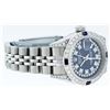 Image 5 : Rolex Ladies Stainless Steel Quickset Sapphire Blue Diamond Lugs Datejust Wristw