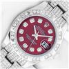 Image 2 : Rolex Datejust New Style Ladies 26 Quickset Red Full Diamond 4CTW Datejust Box A