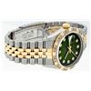 Image 4 : Rolex Mens 2 Tone Green Vignette Pyramid Diamond 36MM Datejust Wristwatch
