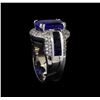 Image 4 : 12.45 ctw Sapphire and Diamond Ring - 14KT White Gold