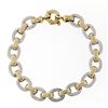 Image 2 : NEW Italian Solid 14K TT Gold 8" Interlocking Oval Link Chain Bracelet