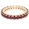 Image 1 : 14K Yellow Gold 2.75 ctw 25 Prong Set Blood Red Ruby Eternity Band Ring