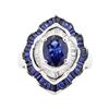 Image 2 : 3.20 ctw Sapphire and Diamond Ring - 14KT White Gold