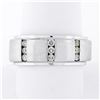 Image 4 : Men's 8.9mm 14K Gold 0.40 ctw Round Brilliant Diamond Brushed Wedding Band Ring