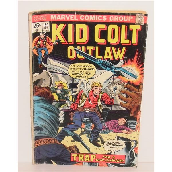 Kid Colt Outlaw Marvel Comics Vol 1 #181 December 1974 old Western Comic Book -bande dessinée Cowboy