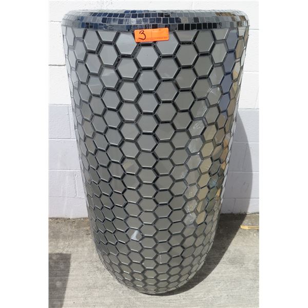 Planter/Vessel w/ Mirrored Hexagonal Mosaic Tiles 24"D x 49"H