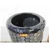 Image 2 : Planter/Vessel w/ Mirrored Hexagonal Mosaic Tiles 24"D x 49"H