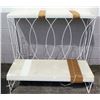 Image 1 : White Bench Style Metal 2-Tier Display Stand