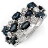 Image 1 : FINE 4.20ctw ACA CERTIFIED DIAMOND & BLUE SAPPHIRE RING
