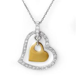 FAMOUS .33ctw ACA CERTIFIED DIAMOND HEART NECKLACE GOLD
