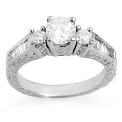 THREE-STONE 1.01ctw ACA CERTIFIED DIAMOND RING 14K GOLD
