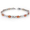 Image 1 : BRACELET 3.51ctw CERTIFIED DIAMOND & ORANGE SAPPHIRE