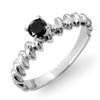 Image 1 : ACA CERTIFIED .20ctw BLACK DIAMOND RING 14KT WHITE GOLD