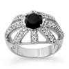 Image 1 : CERTIFIED 1.65ctw WHITE & BLACK DIAMOND RING WHITE GOLD