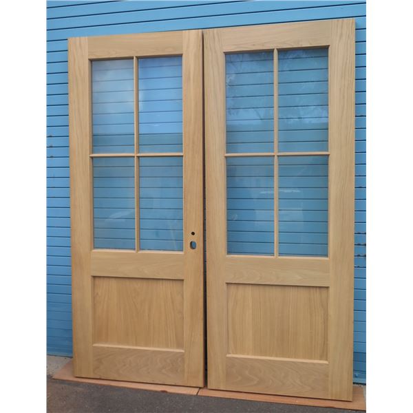 Pair of Swing Doors (White Oak on exterior & Western Red Cedar on interior)