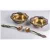 Image 1 : Shreve & Company Sterling Silver Salt Bowls and Spoons  [135955]