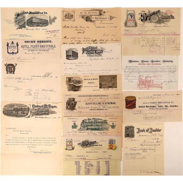 State of Montana Letterheads (7) & Billheads (7)  [137604]