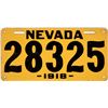 Image 1 : 1918 Nevada License Plate  [132596]
