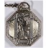 Image 2 : 14K White Gold Elgin Pocket Watch and 14k Gold Chain [136550]