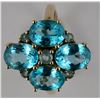 Image 1 : Aqua Blue Flower Ring  [137760]