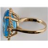 Image 2 : Blue Topaz Oval Gold Ring  [137761]