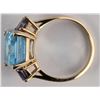 Image 2 : Emerald Cut Blue Topaz Gold Ring  [137762]