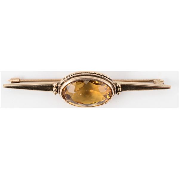 Oval Citrine Brooch  [137290]